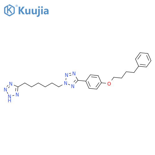 1H-Tetrazole, 5-[6-[5-[4-(4-phenylbutoxy)phenyl]-2H-tetrazol-2-yl]hexyl]- structure