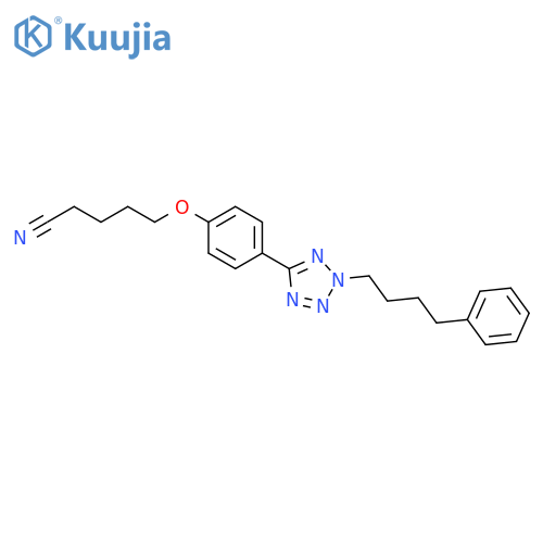 Pentanenitrile, 5-[4-[2-(4-phenylbutyl)-2H-tetrazol-5-yl]phenoxy]- structure