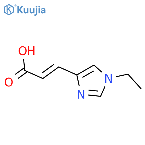 (2E)-3-(1-ethyl-1H-imidazol-4-yl)prop-2-enoic acid structure