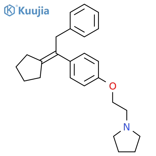 Pyrrolidine, 1-[2-[4-(1-cyclopentylidene-2-phenylethyl)phenoxy]ethyl]- structure