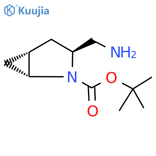 tert-butyl (1R,3S,5R)-3-(aminomethyl)-2-azabicyclo[3.1.0]hexane-2-carboxylate structure