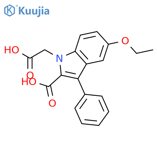 1H-Indole-1-acetic acid, 2-carboxy-5-ethoxy-3-phenyl- structure
