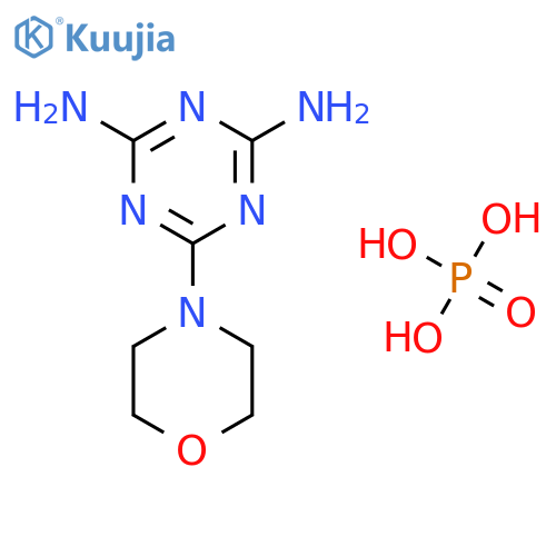 6-Morpholin-4-yl-1,3,5-triazine-2,4-diamine;phosphoric acid structure