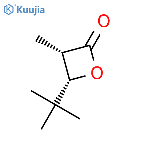 2-Oxetanone, 4-(1,1-dimethylethyl)-3-methyl-, cis- structure