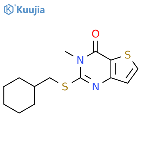 2-[(cyclohexylmethyl)sulfanyl]-3-methyl-3H,4H-thieno[3,2-d]pyrimidin-4-one structure