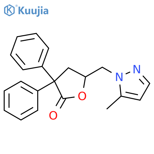 2(3H)-Furanone,dihydro-5-[(5-methyl-1H-pyrazol-1-yl)methyl]-3,3-diphenyl- structure