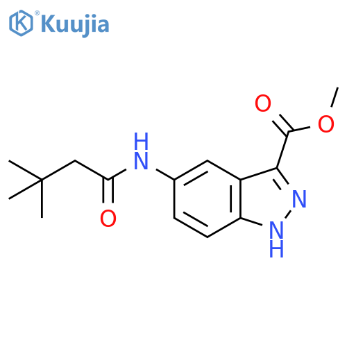 methyl 5-(3,3-dimethylbutanamido)-1H-indazole-3-carboxylate structure