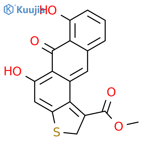 5,7-dihydroxy-1-methoxycarbonyl-6-oxo-6H-anthrathiophene structure