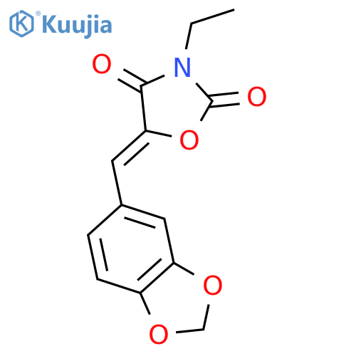 5-[(2H-1,3-Benzodioxol-5-yl)methylidene]-3-ethyl-1,3-oxazolidine-2,4-dione structure
