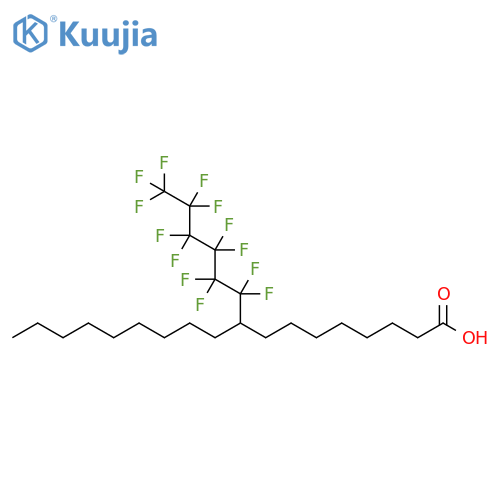 Octadecanoic acid, 9-(tridecafluorohexyl)- structure