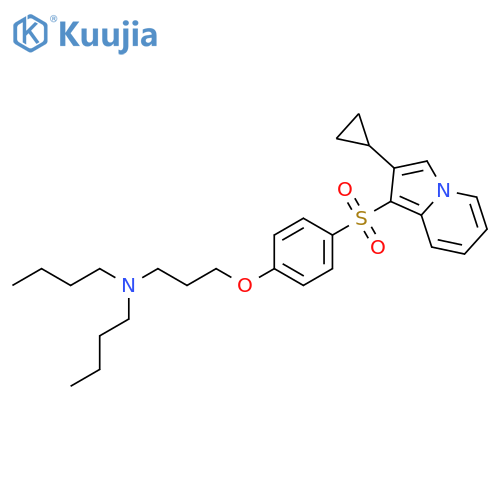 1-Butanamine,N-butyl-N-[3-[4-[(2-cyclopropyl-1-indolizinyl)sulfonyl]phenoxy]propyl]- structure