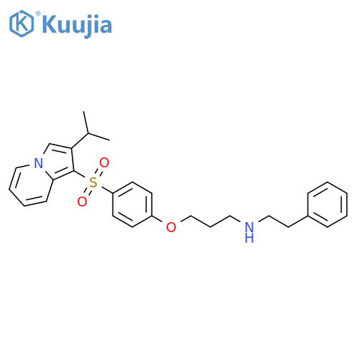 Benzeneethanamine,N-[3-[4-[[2-(1-methylethyl)-1-indolizinyl]sulfonyl]phenoxy]propyl]- structure
