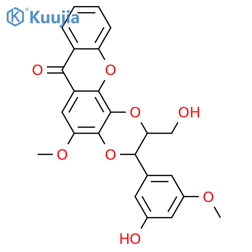 3-(3,4-Dihydroxyphenyl)-2,3-dihydro-2-(hydroxymethyl)-7H-dioxino[2,3-c]xanthen-7-one; (7'R*,8'R*)-form, 2,5'-Dimethoxy, 4'-deoxy structure