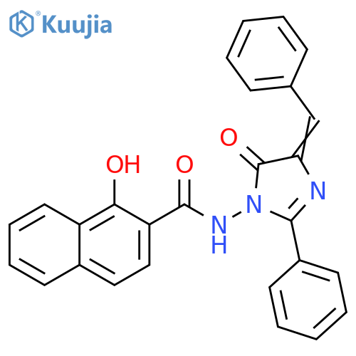2-Naphthalenecarboxamide,N-[4,5-dihydro-5-oxo-2-phenyl-4-(phenylmethylene)-1H-imidazol-1-yl]-1-hydroxy- structure