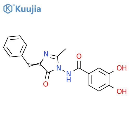 Benzamide,N-[4,5-dihydro-2-methyl-5-oxo-4-(phenylmethylene)-1H-imidazol-1-yl]-3,4-dihydroxy- structure