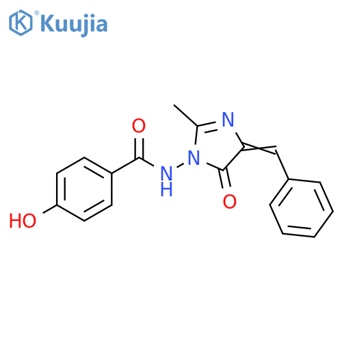 Benzamide,N-[4,5-dihydro-2-methyl-5-oxo-4-(phenylmethylene)-1H-imidazol-1-yl]-4-hydroxy- structure