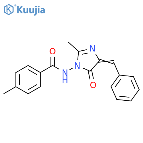 Benzamide,N-[4,5-dihydro-2-methyl-5-oxo-4-(phenylmethylene)-1H-imidazol-1-yl]-4-methyl- structure