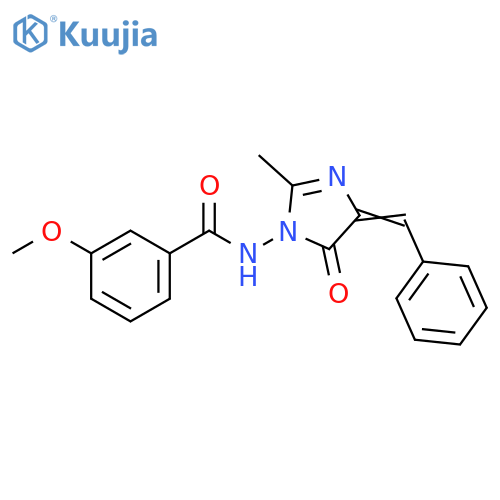 Benzamide,N-[4,5-dihydro-2-methyl-5-oxo-4-(phenylmethylene)-1H-imidazol-1-yl]-3-methoxy- structure