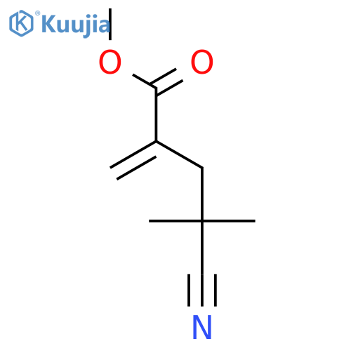 Pentanoic acid, 4-cyano-4-methyl-2-methylene-, methyl ester structure