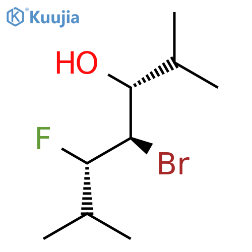 3-HEPTANOL, 4-BROMO-5-FLUORO-2,6-DIMETHYL-, (3R*,4R*,5S*)- structure