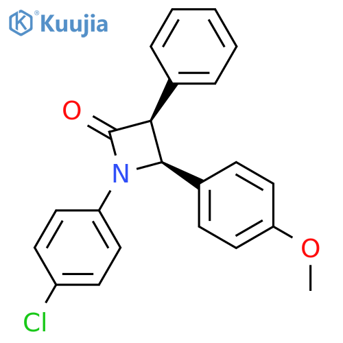 2-Azetidinone, 1-(4-chlorophenyl)-4-(4-methoxyphenyl)-3-phenyl-, cis- structure