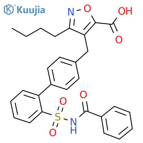 5-Isoxazolecarboxylic acid,4-[[2'-[(benzoylamino)sulfonyl][1,1'-biphenyl]-4-yl]methyl]-3-butyl- structure