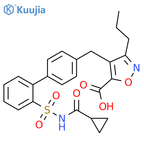 5-Isoxazolecarboxylic acid,4-[[2'-[[(cyclopropylcarbonyl)amino]sulfonyl][1,1'-biphenyl]-4-yl]methyl]-3-propyl- structure