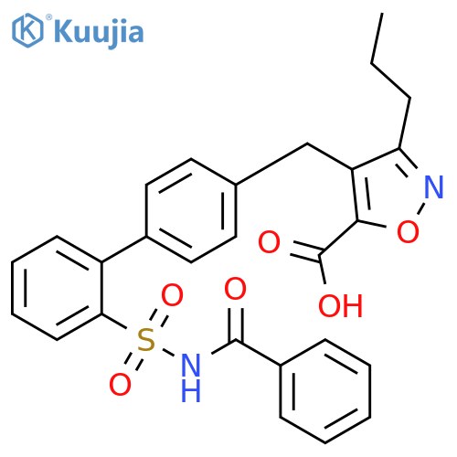 5-Isoxazolecarboxylic acid,4-[[2'-[(benzoylamino)sulfonyl][1,1'-biphenyl]-4-yl]methyl]-3-propyl- structure