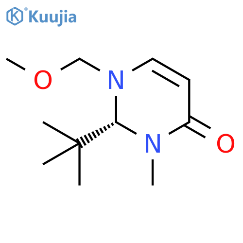 4(1H)-Pyrimidinone,2-(1,1-dimethylethyl)-2,3-dihydro-1-(methoxymethyl)-3-methyl-, (R)- structure