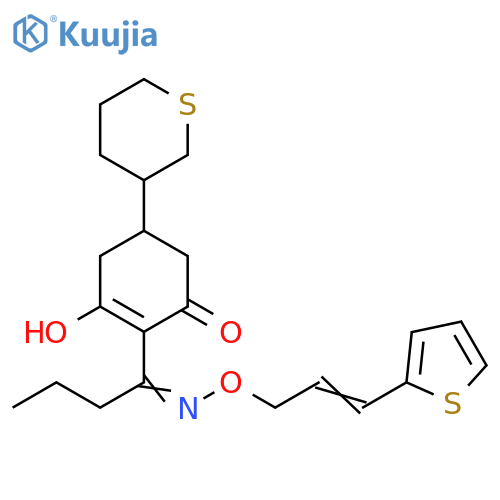 2-Cyclohexen-1-one,3-hydroxy-5-(tetrahydro-2H-thiopyran-3-yl)-2-[1-[[[3-(2-thienyl)-2-propenyl]oxy]imino]butyl]- structure