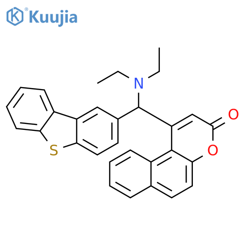 3H-Naphtho[2,1-b]pyran-3-one,1-[2-dibenzothienyl(diethylamino)methyl]- structure