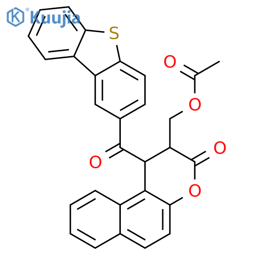 3H-Naphtho[2,1-b]pyran-3-one,2-[(acetyloxy)methyl]-1-(2-dibenzothienylcarbonyl)-1,2-dihydro- structure