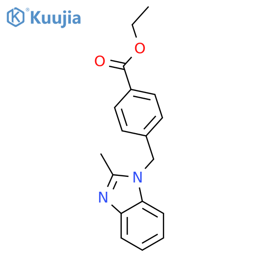 Benzoic acid, 4-[(2-methyl-1H-benzimidazol-1-yl)methyl]-, ethyl ester structure