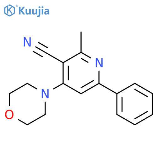 3-Pyridinecarbonitrile, 2-methyl-4-(4-morpholinyl)-6-phenyl- structure