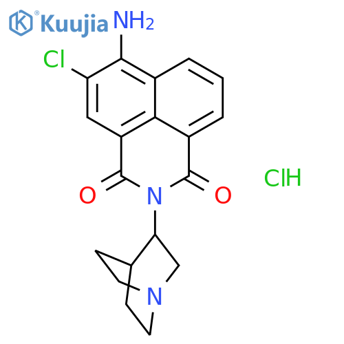 6-amino-2-[(3S)-1-azabicyclo[2.2.2]oct-3-yl]-5-chloro-1H-benzo[de]isoquinoline-1,3(2H)-dione hydrochloride (1:1) structure