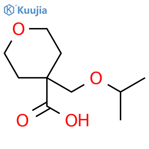 4-(propan-2-yloxy)methyloxane-4-carboxylic acid structure