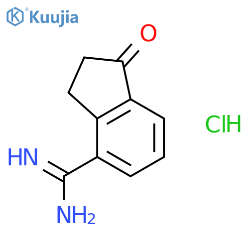 1-Oxo-2,3-dihydro-1H-indene-4-carboximidamide hydrochloride structure