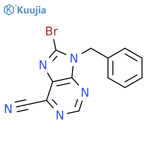 9H-Purine-6-carbonitrile, 8-bromo-9-(phenylmethyl)- structure