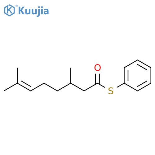 6-Octenethioic acid, 3,7-dimethyl-, S-phenyl ester structure