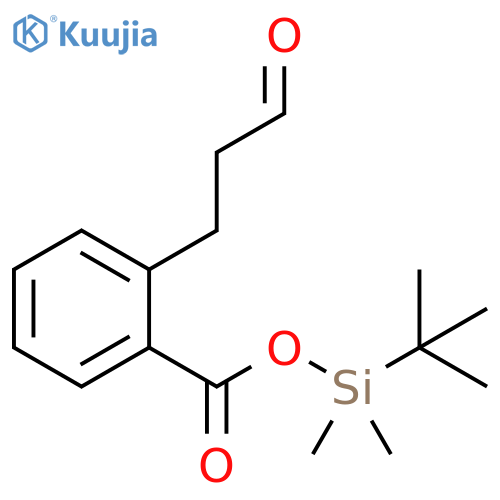 Benzoic acid, 2-(3-oxopropyl)-, (1,1-dimethylethyl)dimethylsilyl ester structure