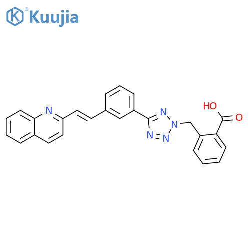 Benzoic acid,2-[[5-[3-[2-(2-quinolinyl)ethenyl]phenyl]-2H-tetrazol-2-yl]methyl]-, (E)- structure