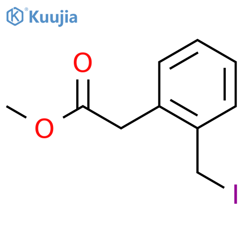 Benzeneacetic acid, 2-(iodomethyl)-, methyl ester structure