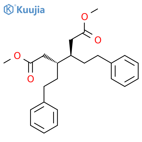 Hexanedioic acid, 3,4-bis(2-phenylethyl)-, dimethyl ester, (R*,R*)-(±)- structure