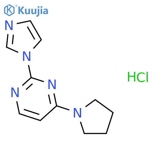 Pyrimidine,2-(1H-imidazol-1-yl)-4-(1-pyrrolidinyl)-, hydrochloride (1:1) structure