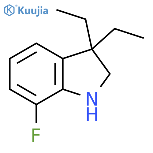 3,3-diethyl-7-fluoro-2,3-dihydro-1H-indole structure