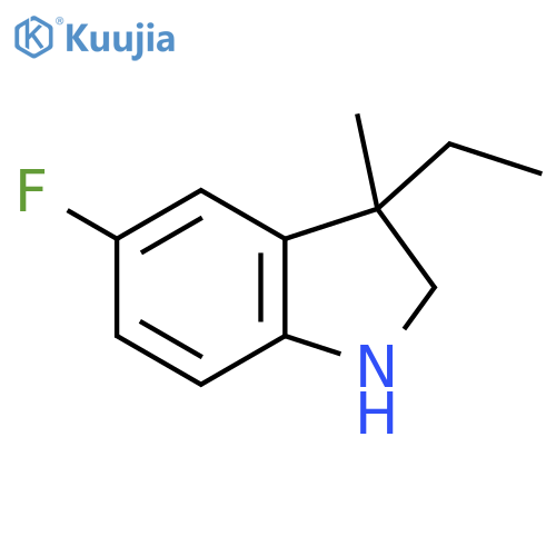 3-ethyl-5-fluoro-3-methyl-2,3-dihydro-1H-indole structure