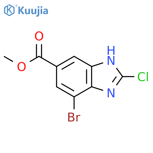 Methyl 4-Bromo-2-chloro-1H-benzimidazole-6-carboxylate structure