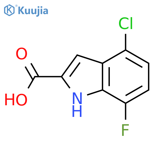 4-chloro-7-fluoro-1H-indole-2-carboxylic acid structure