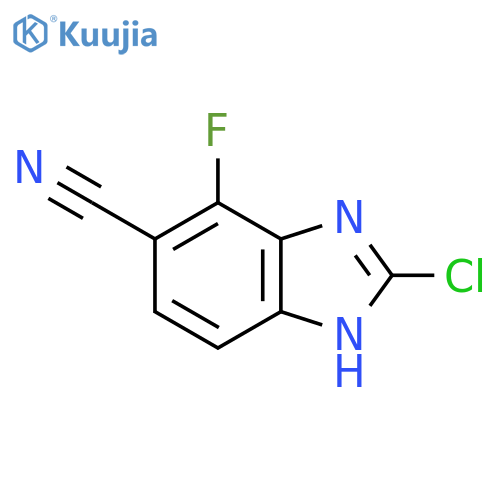 2-Chloro-5-cyano-4-fluoro-1H-benzimidazole structure