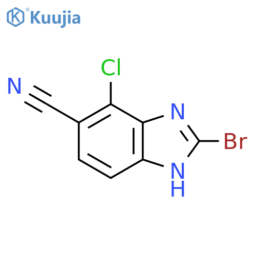 2-Bromo-7-chloro-6-cyano-1H-benzimidazole structure